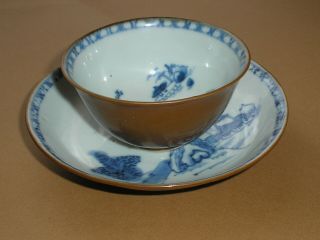 18th C Chinese NANKING CARGO SHIPWRECK BATAVIAN PAVILION COFFEE CUP AND SAUCER 2