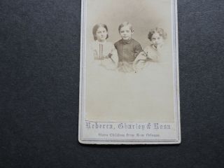 1860s CDV SLAVE CHILDREN FROM ORLEANS REVENUE STAMP CIVIL WAR PHOTO L@@K 3