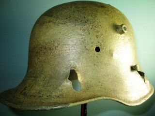 War Damage Orig Mod17 German Ww1 Helmet Casque Stahlhelm Casco Elmo Kask 胄 шлем