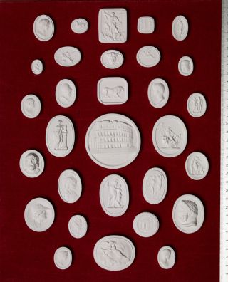 6.  30 Grand Tour Cameos Plaster Intaglio Gem Medallions Seal Classic Impronte