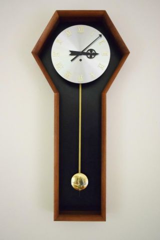 Vtg Mcm George Nelson Howard Miller Arthur Umanoff Wall Clock 567 Walnut Brass
