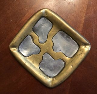 David Marshall Disenos Vintage Brutalist Brass & Aluminum Ashtray Sevilla Spain 5