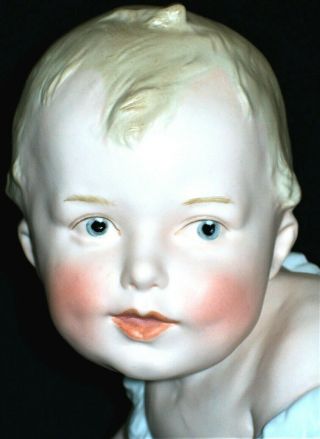 Antique German Gebruder Heubach Huge 13 " Girl Doll Piano Baby Bisque Figurine