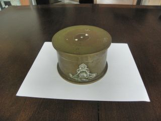 Ww1 Trench Art British English Tobacco Jar Shell