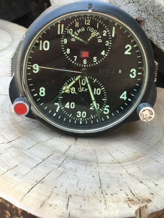 Soviet Airforce Panel Cockpit Clock Acs - 1 " B " / Achs - 1 " B " For Su/mig Jets 66614
