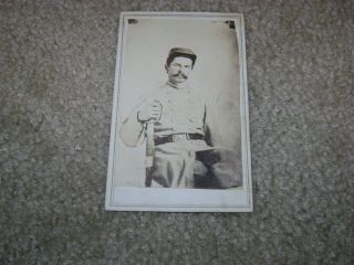 Armed Confederate Officer From Quincy Illinois Cdv