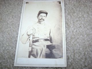 Armed CONFEDERATE OFFICER from Quincy Illinois CDV 2
