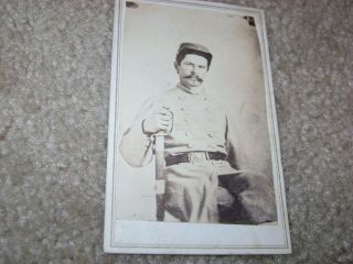 Armed CONFEDERATE OFFICER from Quincy Illinois CDV 3