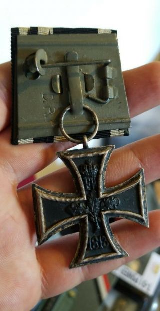 WWI Imperial German Iron Cross 2nd Class Parade Mounted DRP marked 2