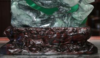 Natural Emerald Jade Jadeite carving Wealth Succeed Horse Horses Animal Statue 3