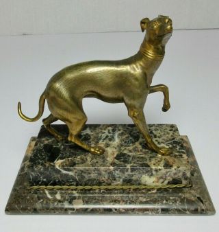 Antique Bronze Whippet Greyhound Dog Sculpture Figurine 19th Century