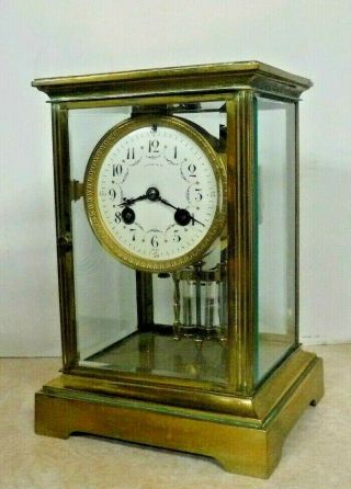 Antique Tiffany & Co.  French Japy Frere Chime Clock Crystal Regulator