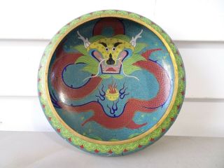 Fine 18th Century Chinese Cloisonne Enamel Dragon Bowl,  Marked