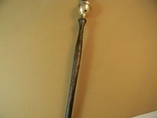 18th c brass lemon top hearth fireplace shovel,  hand wrought iron handle 2