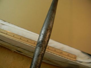 18th c brass lemon top hearth fireplace shovel,  hand wrought iron handle 7