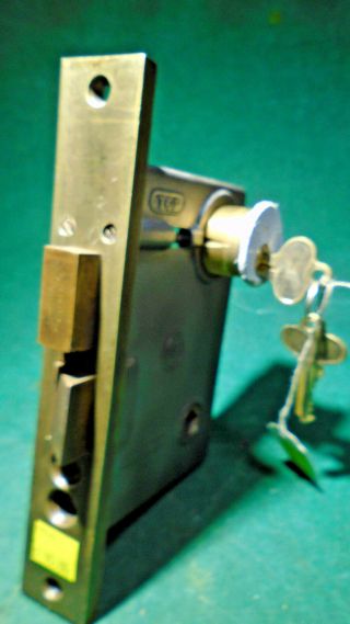 Penn 9500 Push Button Brass Entry Mortise Lock W/key 7 3/4 " Faceplate (9930)