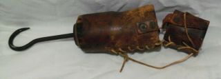 ANTIQUE ARM PROSTHESIS,  LEATHER WITH IRON HOOK 2