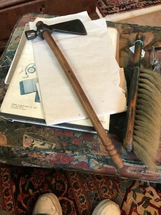 Late 19th Century Iron Pipe Tomahawk On Handle 1880’s Drilled Shaft 11
