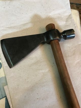 Late 19th Century Iron Pipe Tomahawk On Handle 1880’s Drilled Shaft