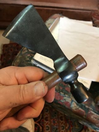 Late 19th Century Iron Pipe Tomahawk On Handle 1880’s Drilled Shaft 7