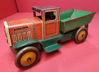 Vintage 1930 " S Marx Tin Litho Wind - Up Coal / Coke Truck / Offer