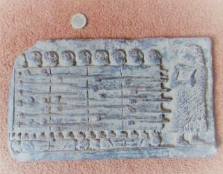 Circa 3000 - 2000bce Ancient Near Eastern Terracotta Plaque Battle Scene