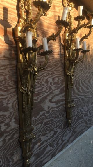 Antique Wall Hanging bronze brass Candle Holders/Sconces Very Heavy 3