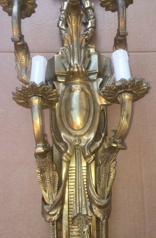 Antique Wall Hanging bronze brass Candle Holders/Sconces Very Heavy 5