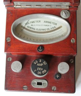 VOLTMETER AMMETER GENERAL ELECTRIC CO.  NO.  498425 TYPE 2 PAT MAR.  16,  1915 2