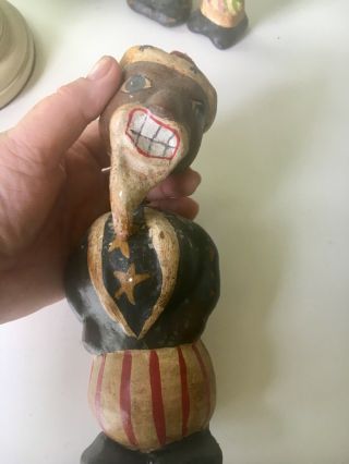 Primitive Paper Mache 8” Uncle Sam Bobble Head by Erikascupboard 2