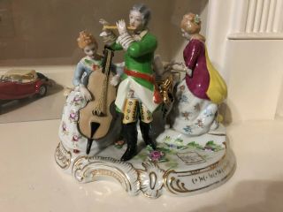 Rare Dresden Like Musical Band - Huge Porcelain Figure