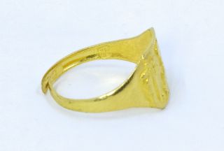 vintage 24k solid gold ring.  999 adjustable size,  chinese characters 5