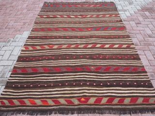 Vintage Turkish Kilim Rug,  Modern Kelim,  Stripped Rug 65,  3 " X98,  4 " Area Rug,  Carpet