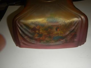 Reverse Painted old table lamp shade Pittsburgh Lamp scenes of children people 3