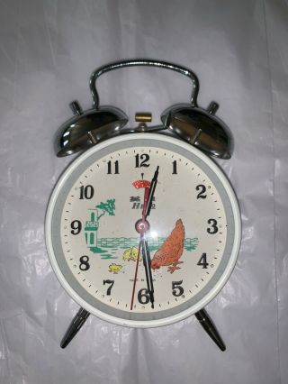Rare Vintage Hero Animated Alarm Clock China 1960 