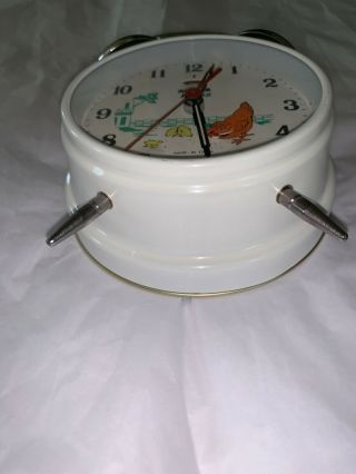 RARE VINTAGE HERO ANIMATED ALARM CLOCK CHINA 1960 ' s Rooster’s Head MOVES 2