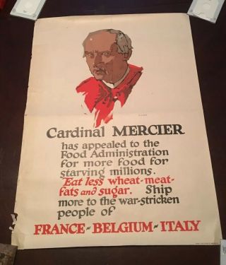 Artist George Illion Wwi Cardinal Mercier Poster For Dr John Only