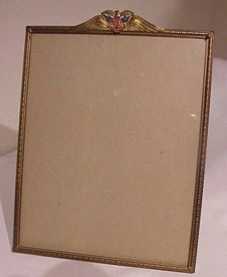 Vintage Brass Shield Eagle Wings Military U.  S.  Air Force Portrait Photo Frame