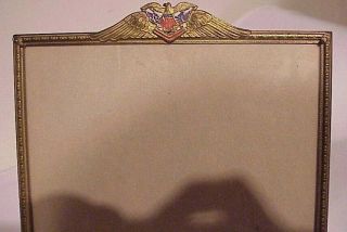 VINTAGE BRASS SHIELD EAGLE WINGS MILITARY U.  S.  AIR FORCE PORTRAIT PHOTO FRAME 2