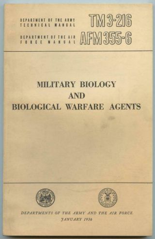 1956 Us Army Technical Book Tm 3 - 216 Military Biology Biological Warfare Agents