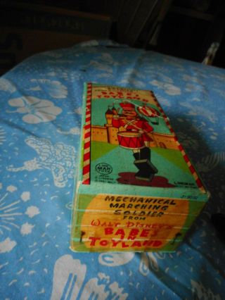 Vintage Walt Disney Babes in Toyland Marching Soldier Tin toy w Box 1961 Linemar 8