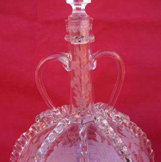 Antique Dutch Art Glass Decanter Carafe Bottle Engraved Blown Glass 18th C 6
