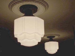 806 Vintage 30s 40s Ceiling Light Lamp Kitchen Bath Porch Antique 1 Of 3