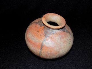 Pre - Columbian Globular Pot With Polychrome Detail,  Costa Rica Pottery