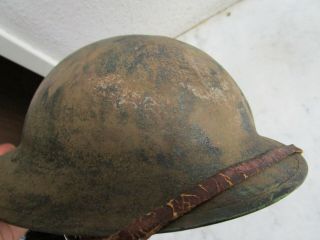 Wwi U.  S Army World War M1917 Camouflage Textured Paint Helmet Relic