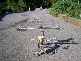 Running Horse With Jockey At Fence Antique Lighting Rod Weather Vane 2