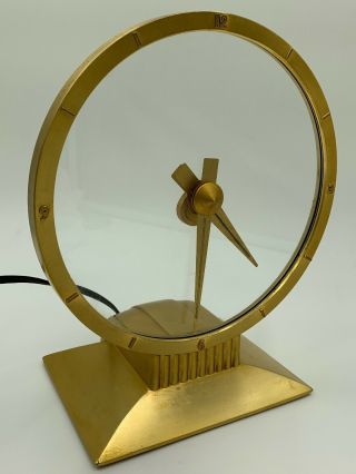 Vtg Jefferson Mystery Golden Hour Electric Clock Art Deco