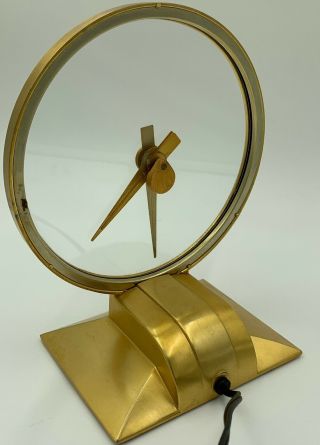 VTG Jefferson Mystery Golden Hour Electric Clock Art Deco 2