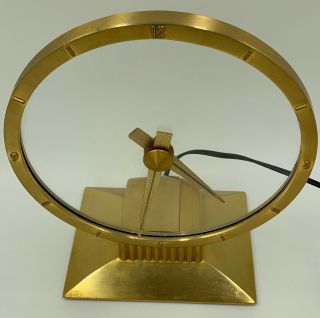 VTG Jefferson Mystery Golden Hour Electric Clock Art Deco 4