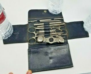 Lovely Vintage Antique Pocket Surgical Kit - Maker Mark Genou Paris & Tru Test
